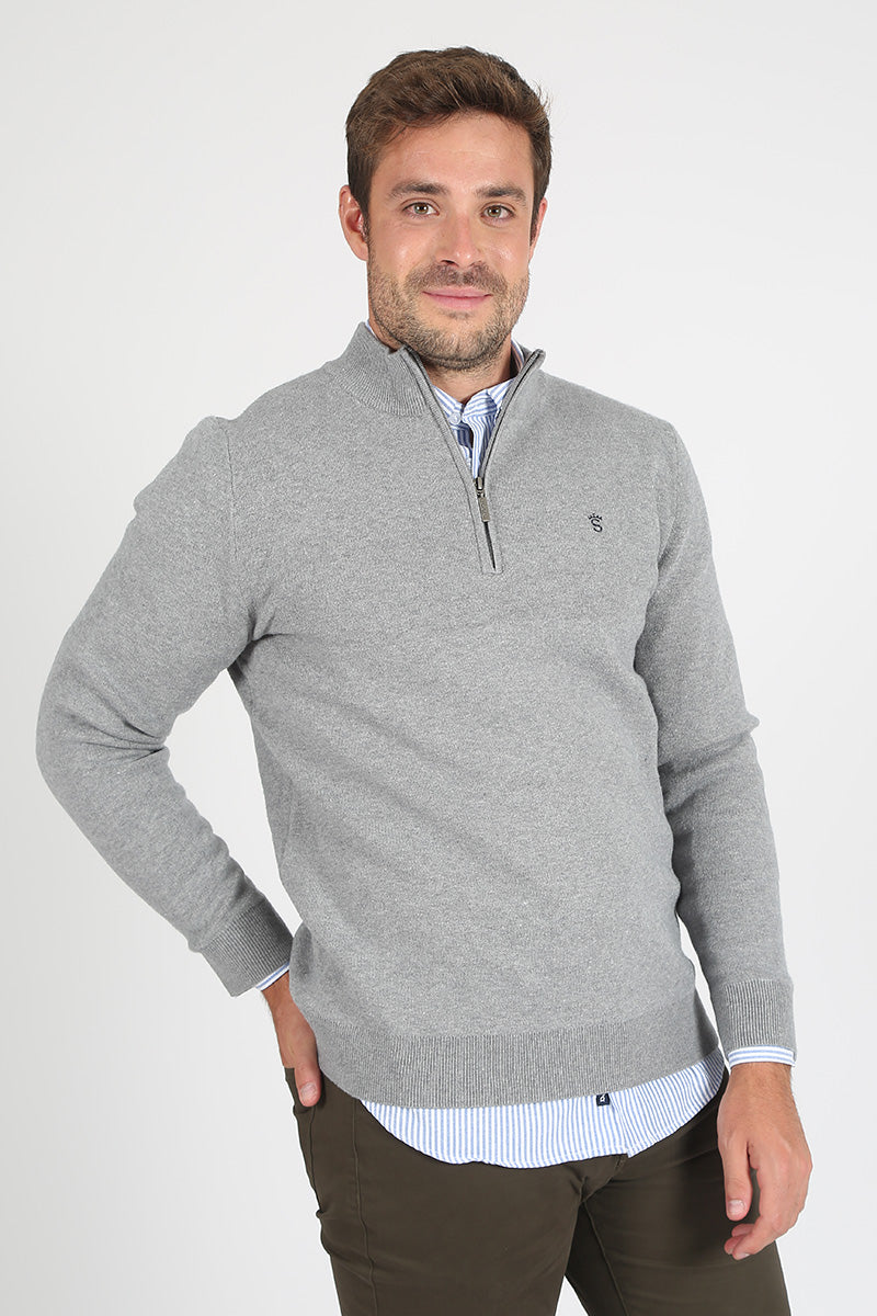 Jersey cremallera Gris