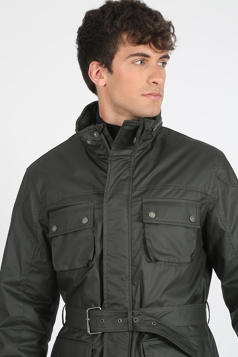 Parka Heritage Tipo Encerada Verde