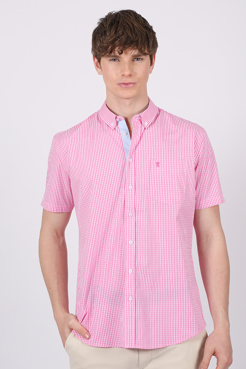 Camisa Manga Corta Rosa