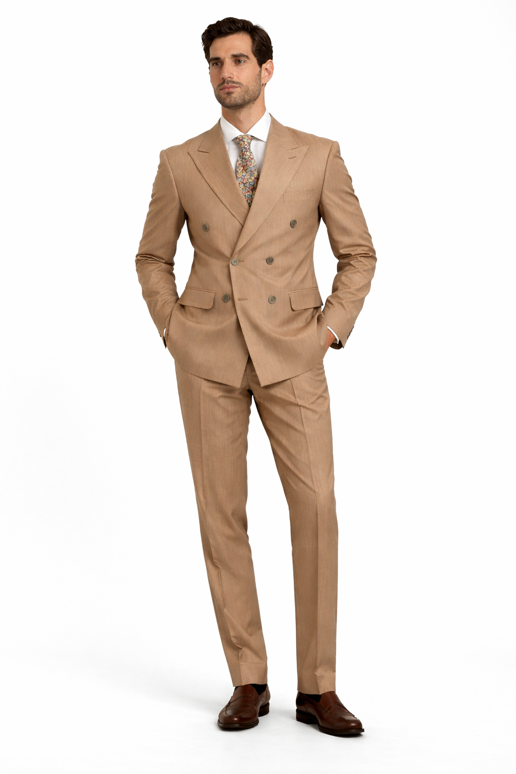 Traje tostado cruzado