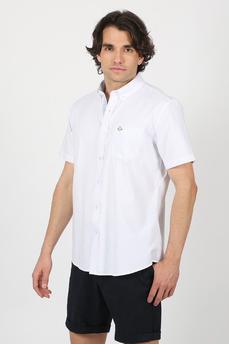 camisa manga corta blanca