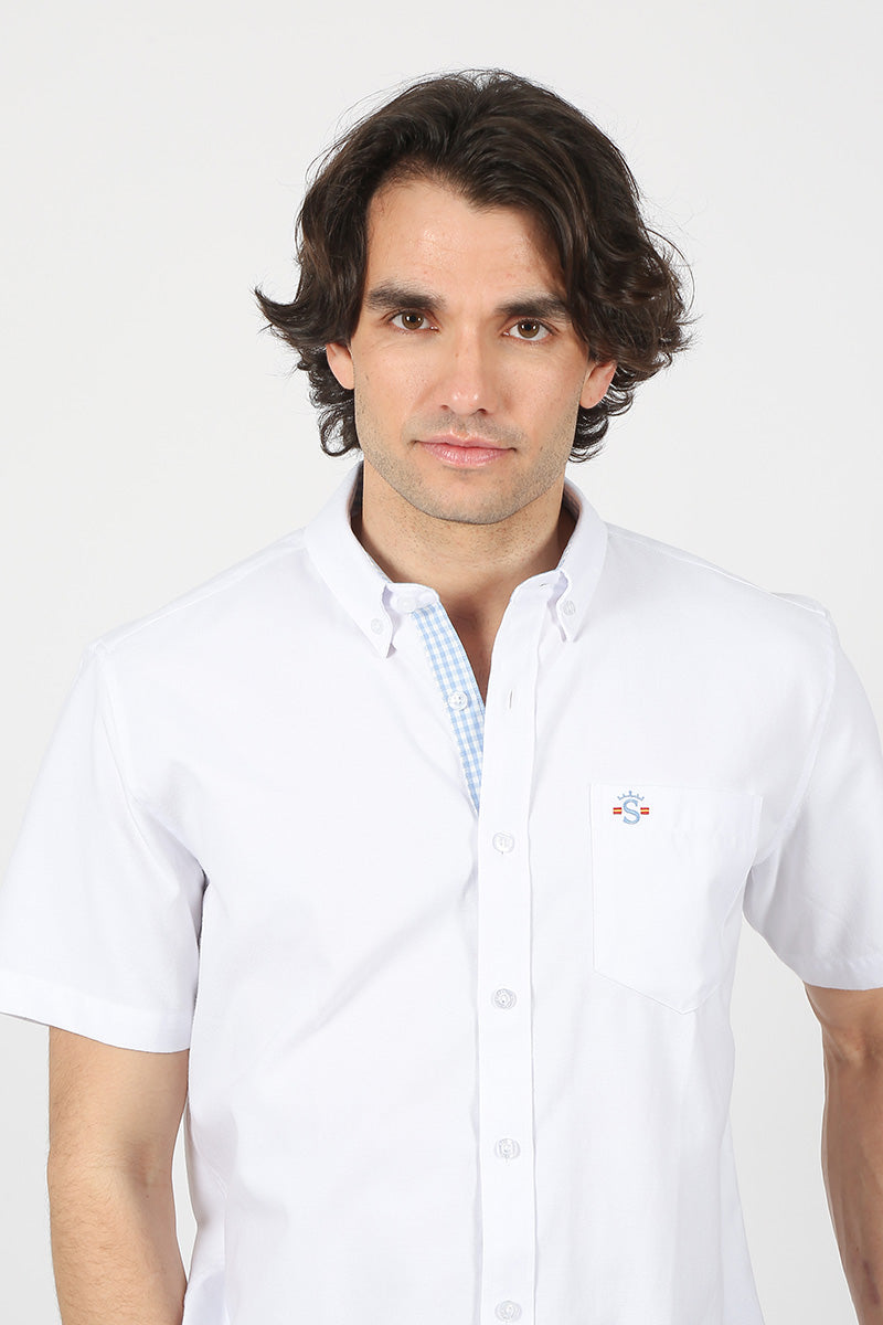 camisa manga corta blanca
