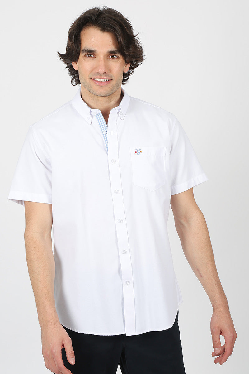 camisa manga corta blanca