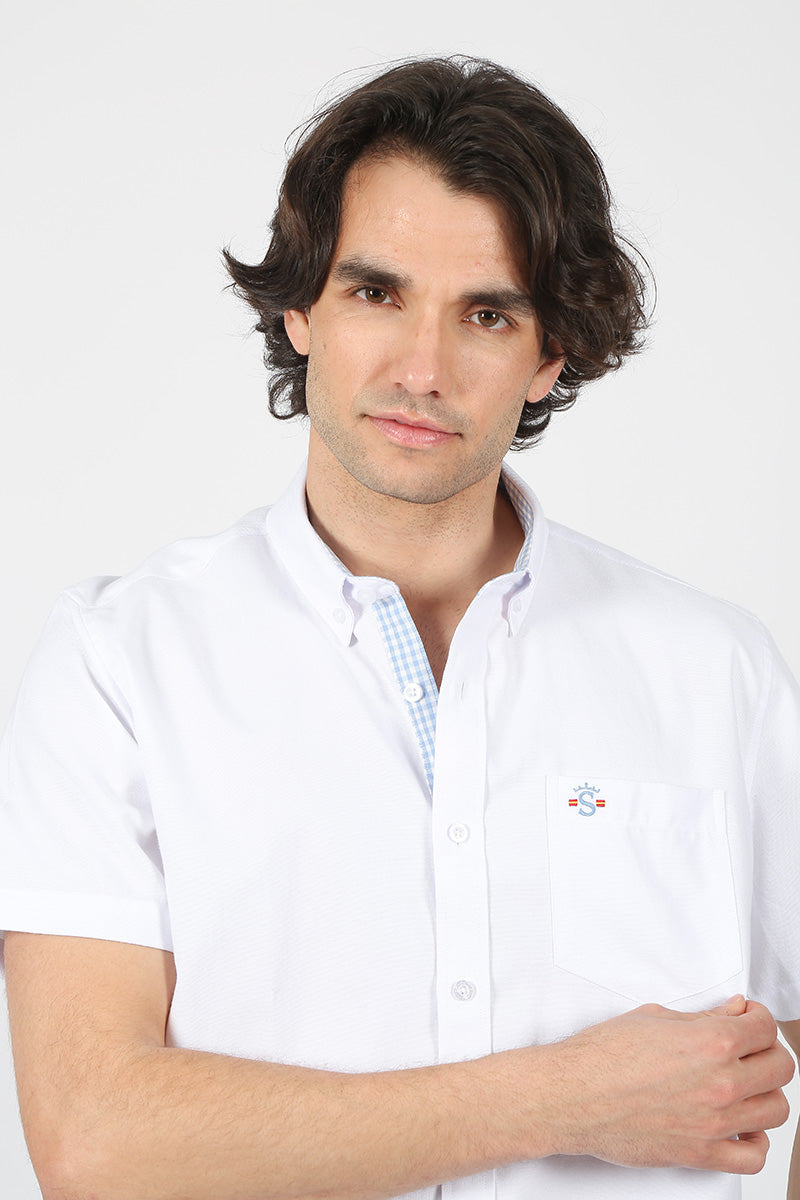 camisa manga corta blanca