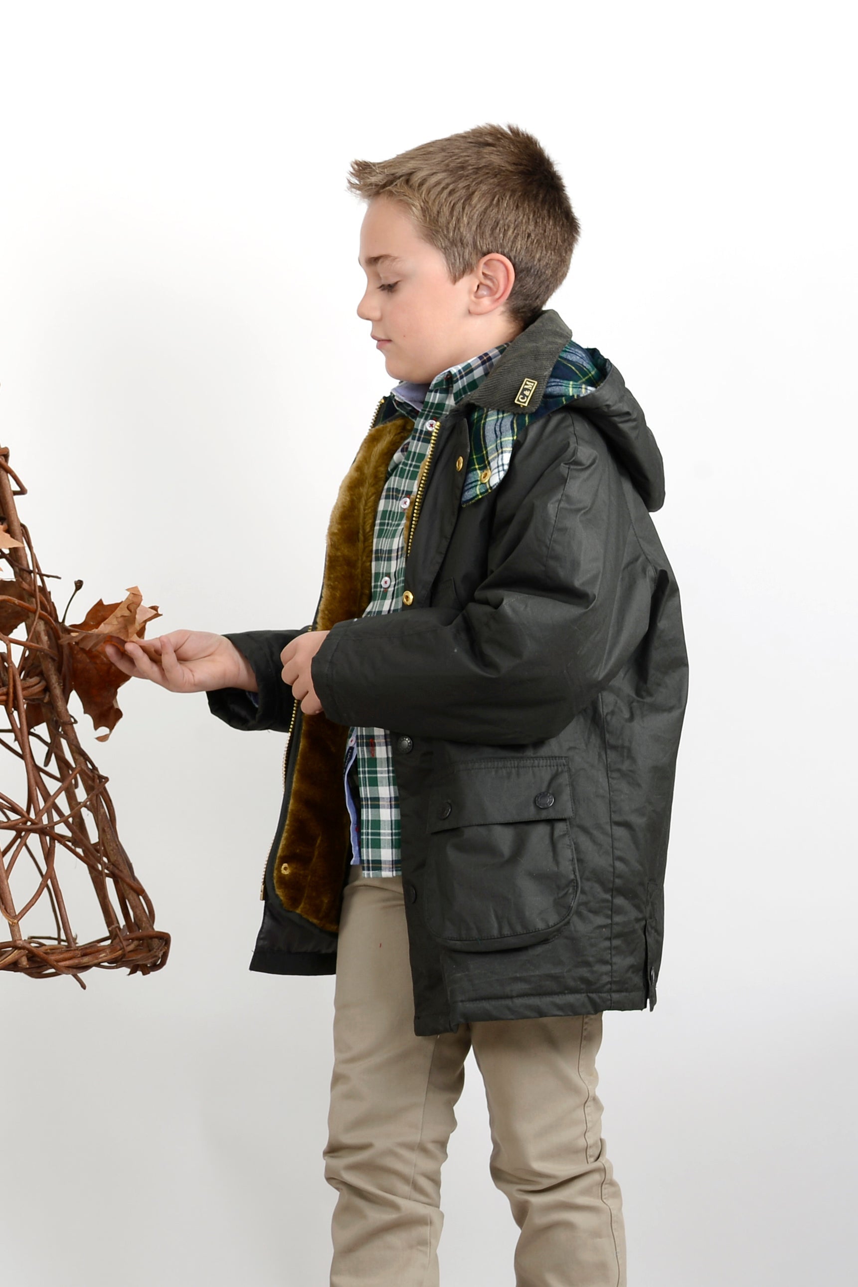 Parka encerada Kaki infantil