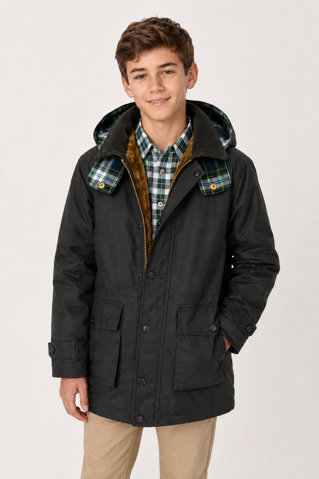 Parka encerada Kaki infantil