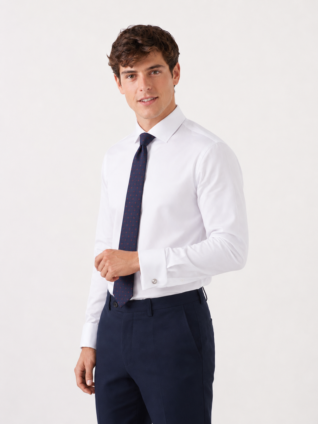 Camisa vestir gemelos blanca