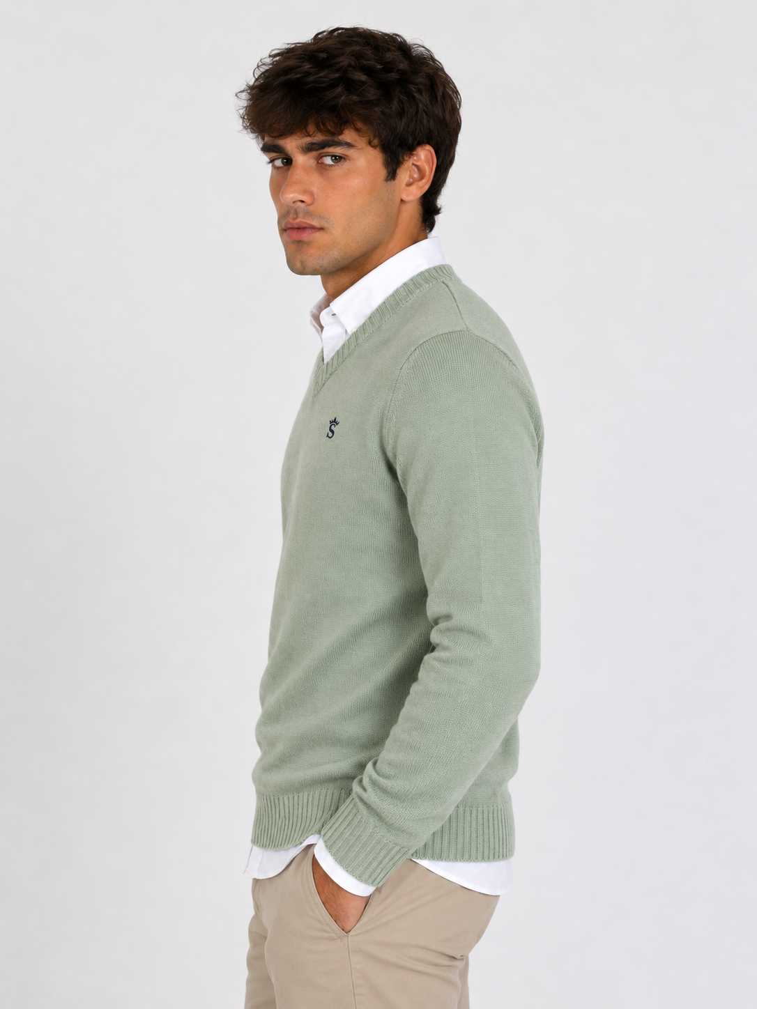 Jersey Verde Cuello Pico
