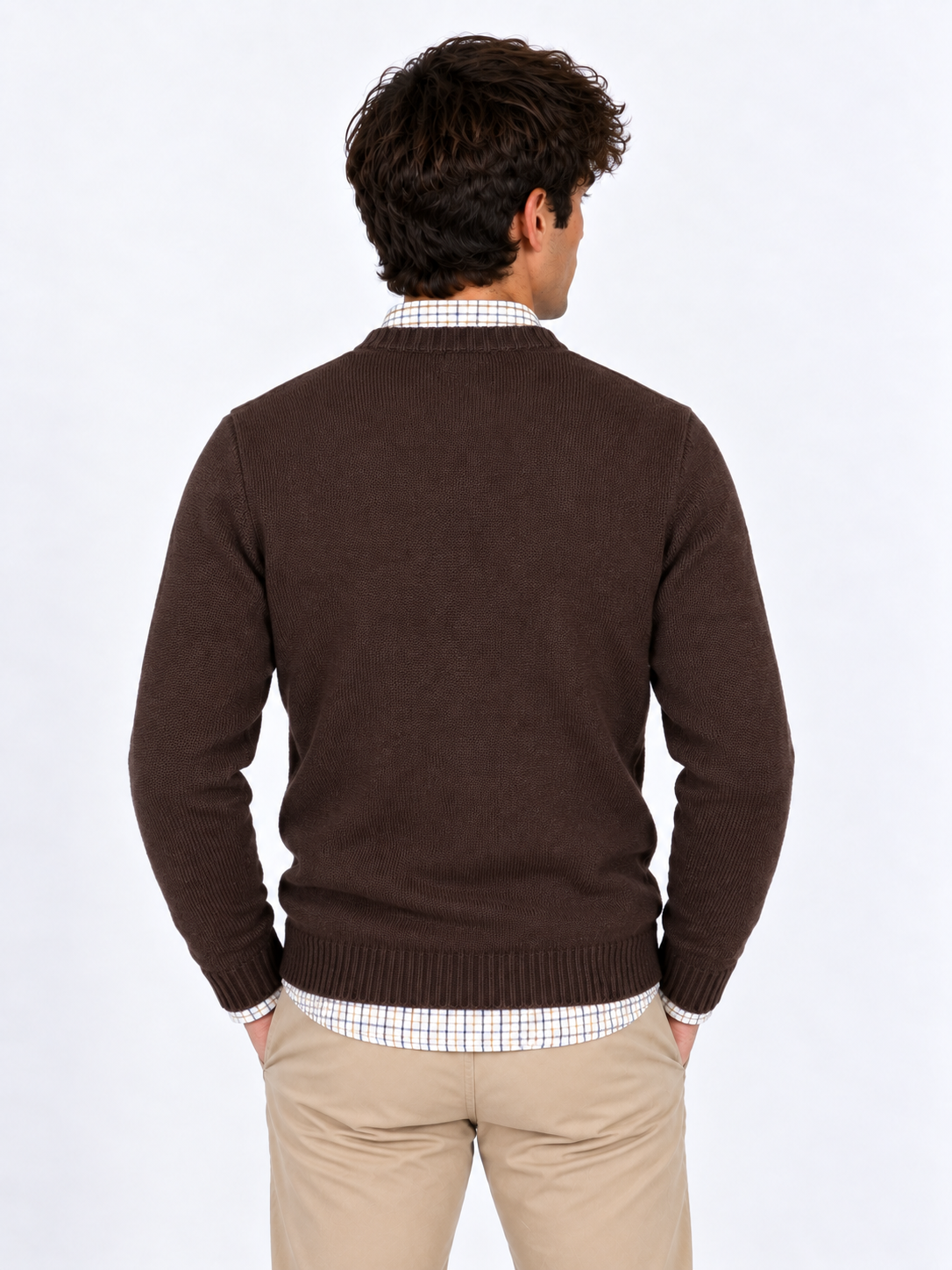 Jersey Marron Cuello Pico