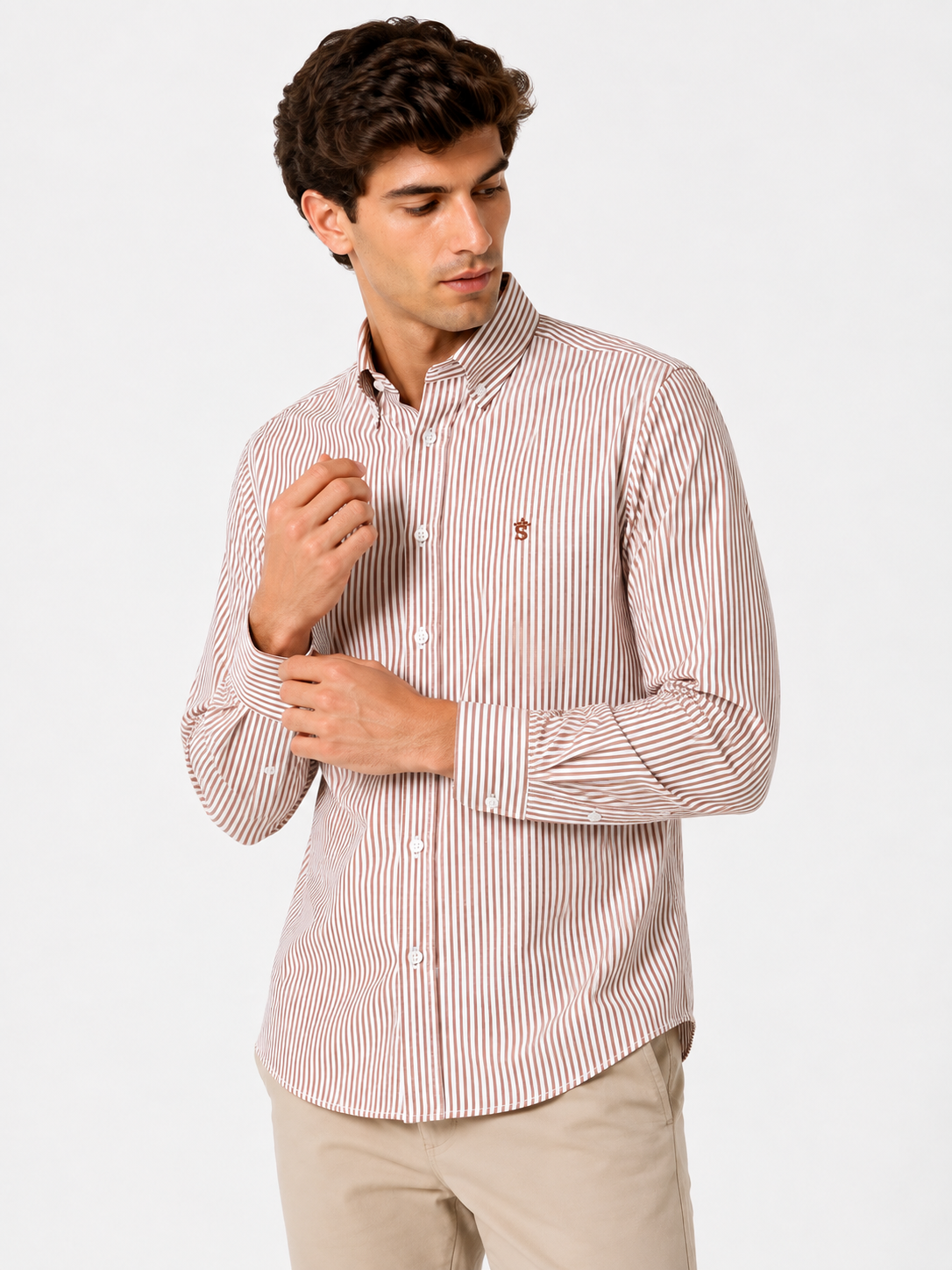 Camisa Rayas Tostado