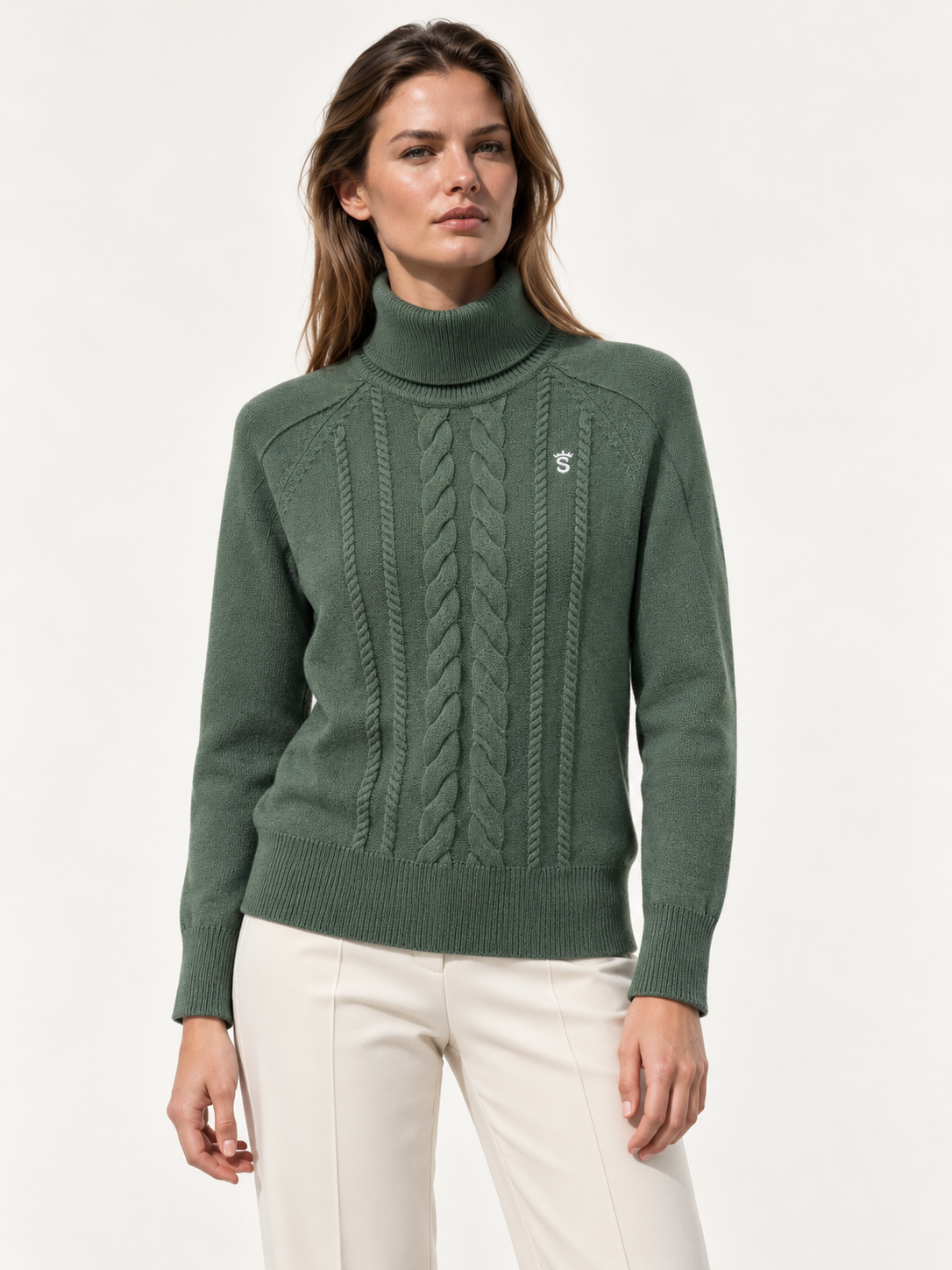 Jersey Punto Cuello Cisne Verde