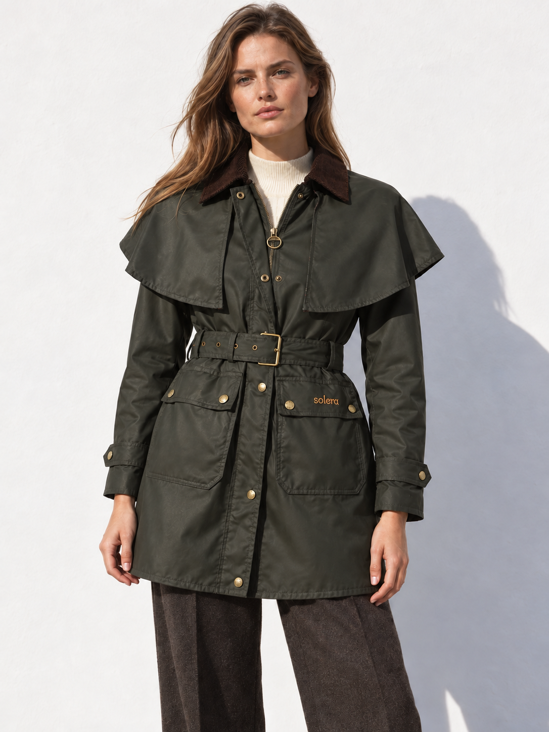 Parka Tipo Encerada Capa Kaki