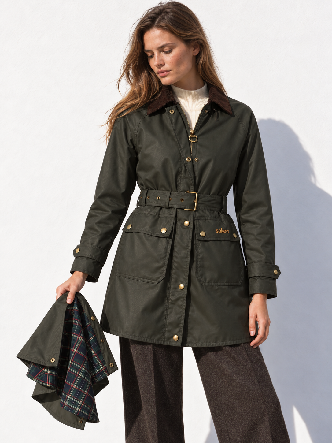 Parka Tipo Encerada Capa Kaki