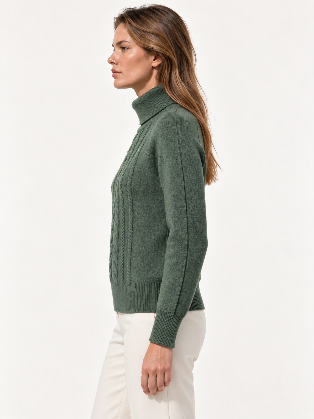 Jersey Punto Cuello Cisne Verde