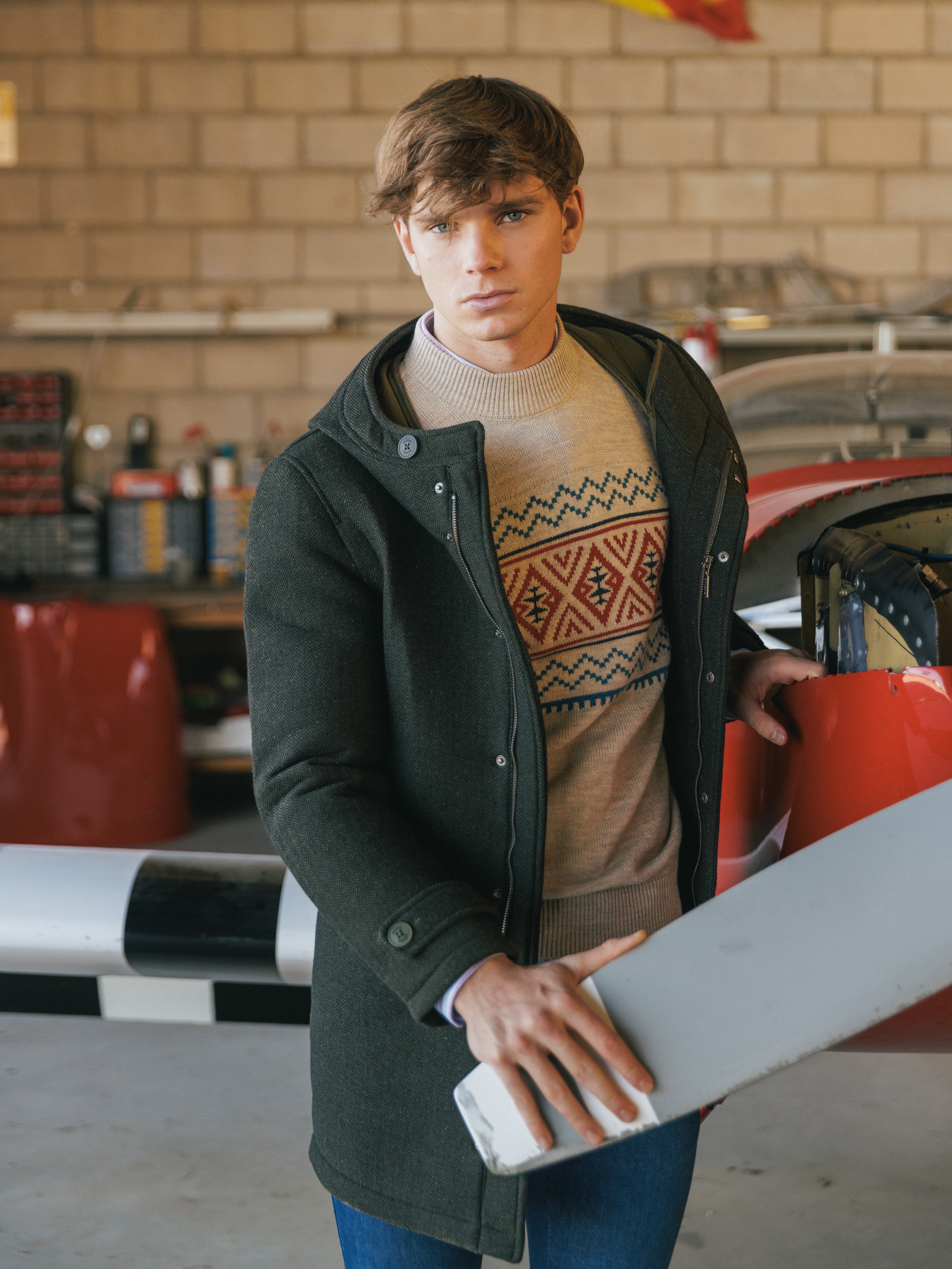 Khaki neoprene jacket
