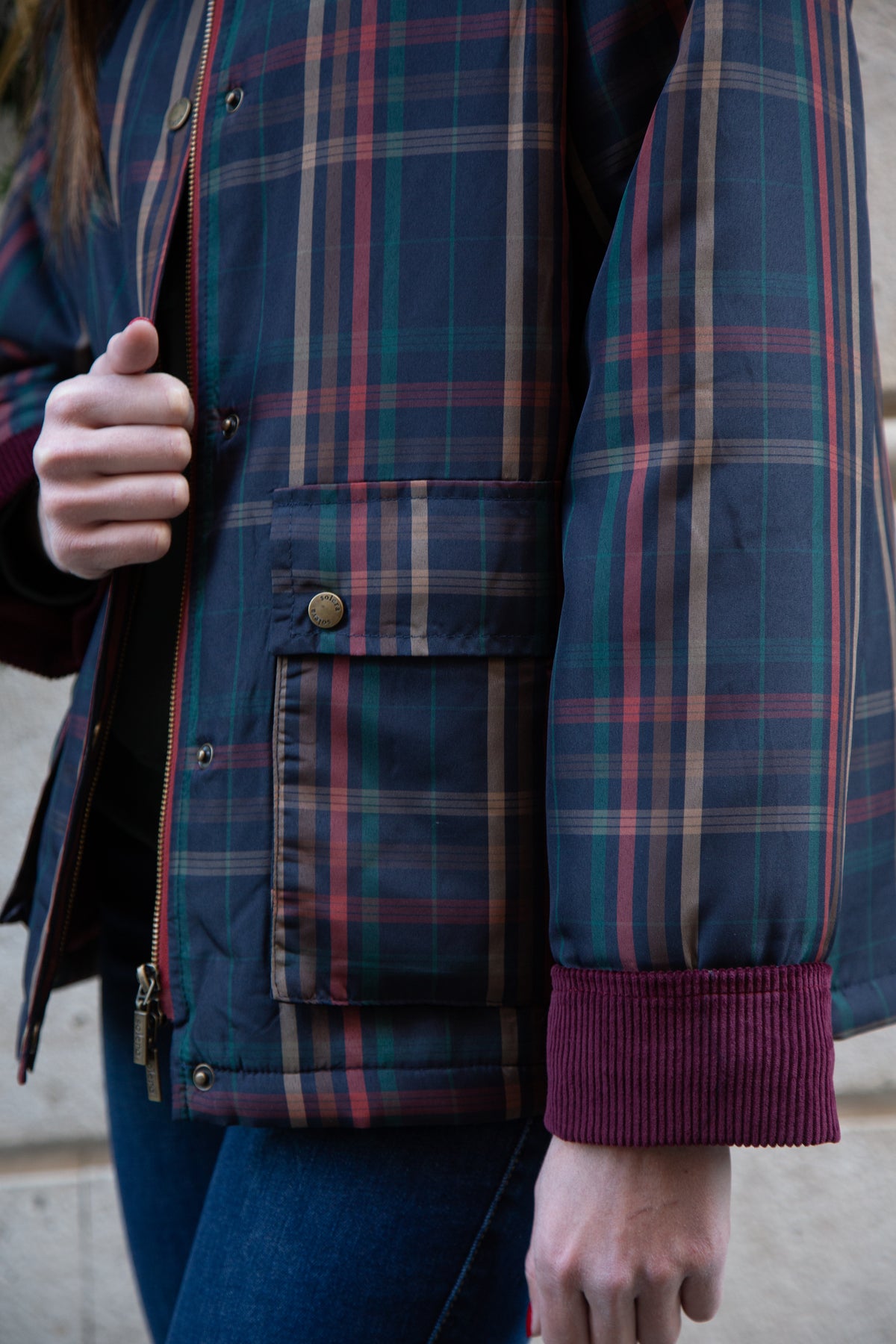 Parka Cuadros Marino