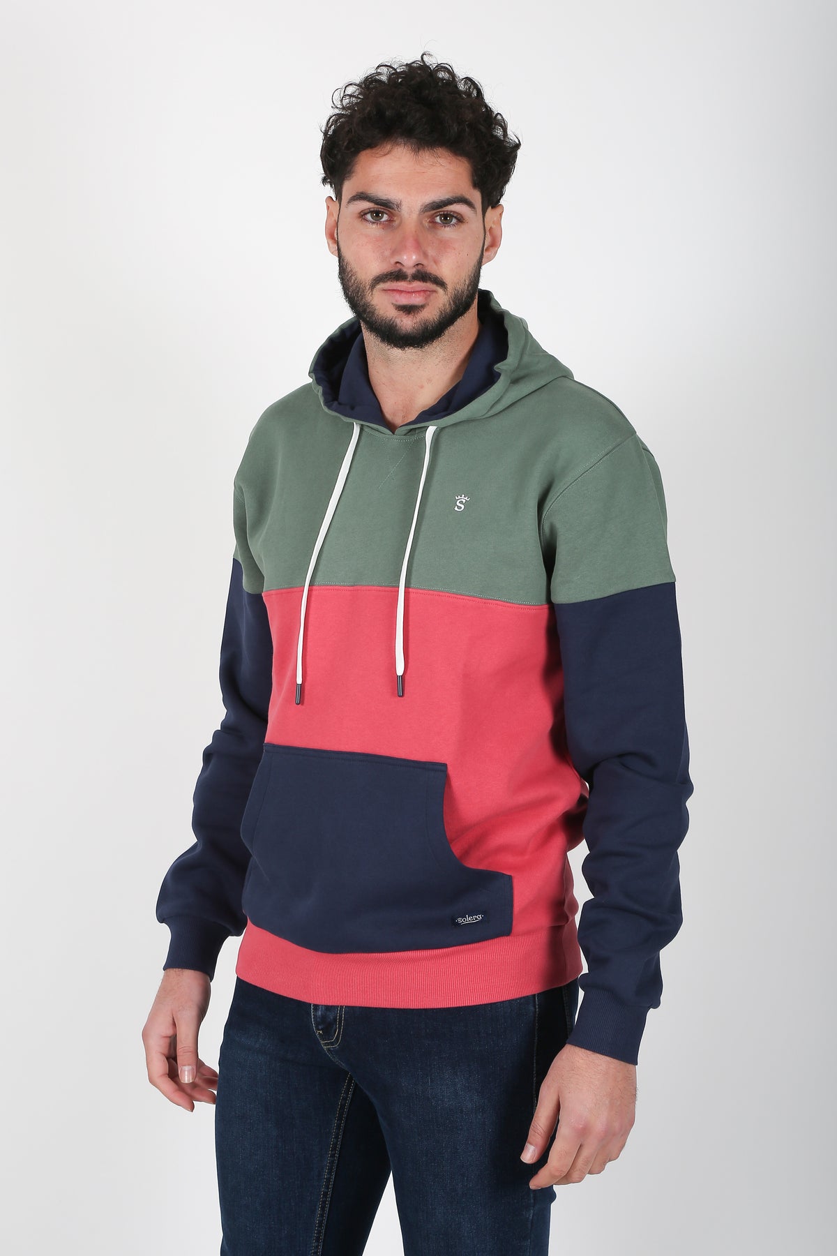 Sudadera kaki combinada