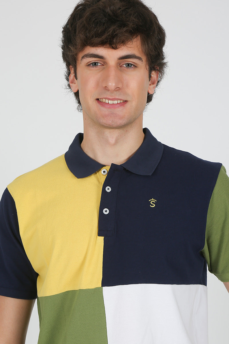 Polo arlequín Marino