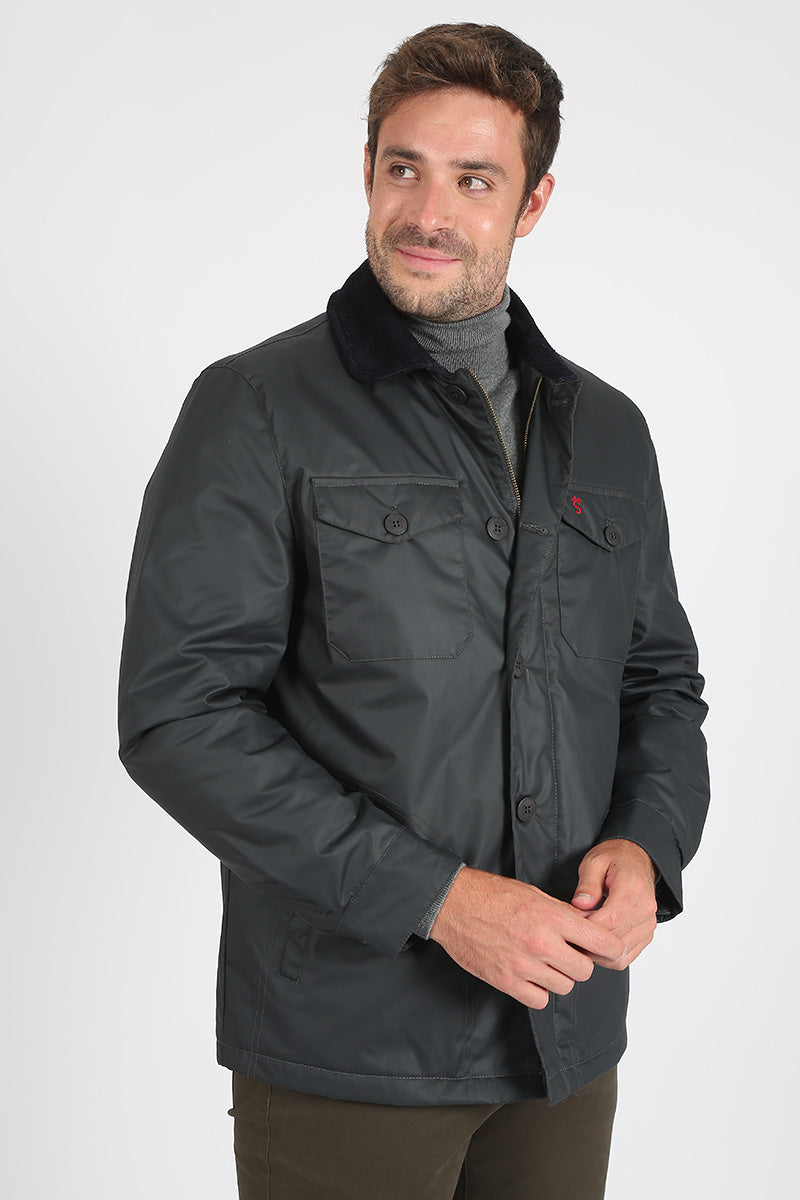 Parka Ascot Tipo Encerada Marino