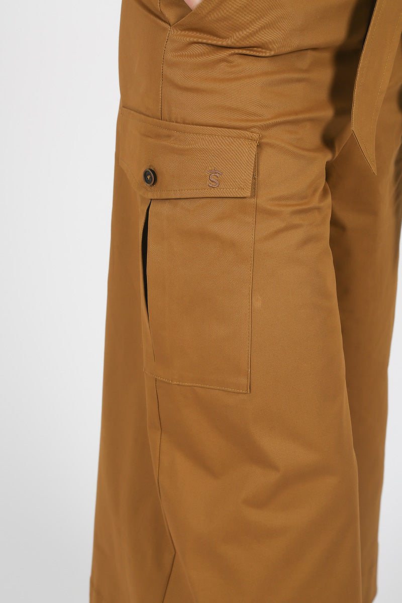 Pantalón Palazzo Capri Tostado