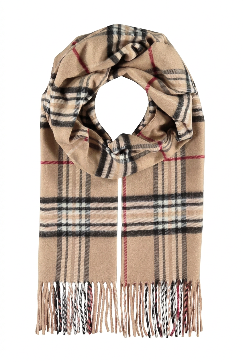 Bufanda beige, vista en vuelta
