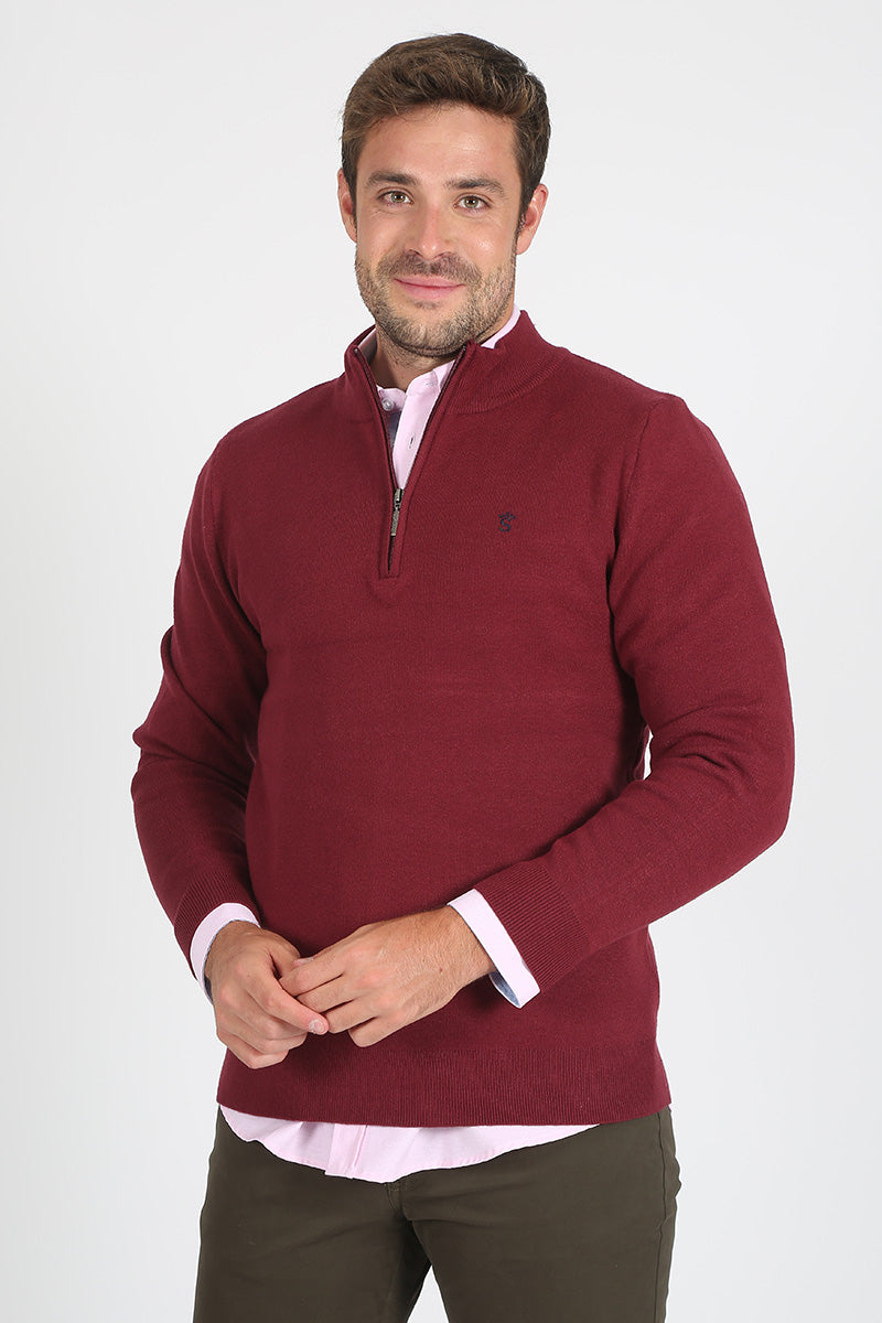 Jersey cremallera granate