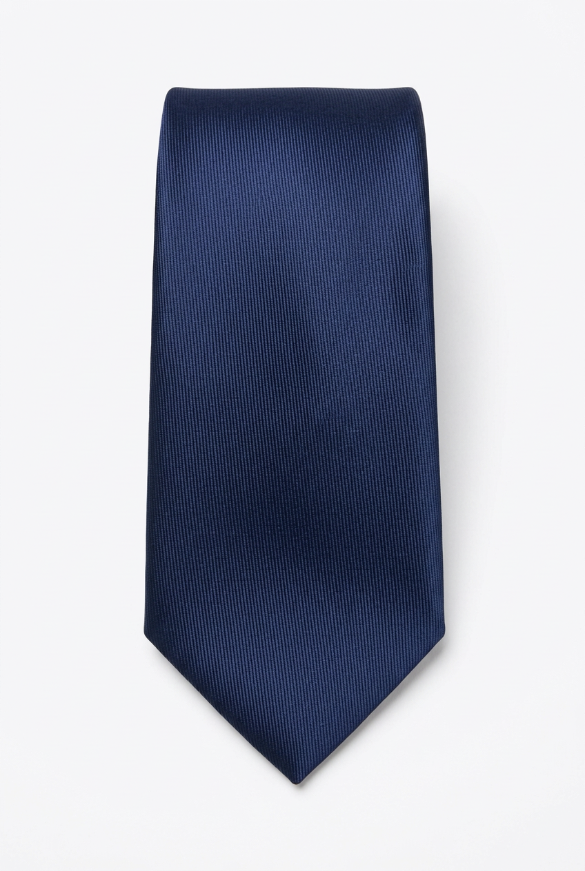 Corbata azul marino doblada para ecommerce