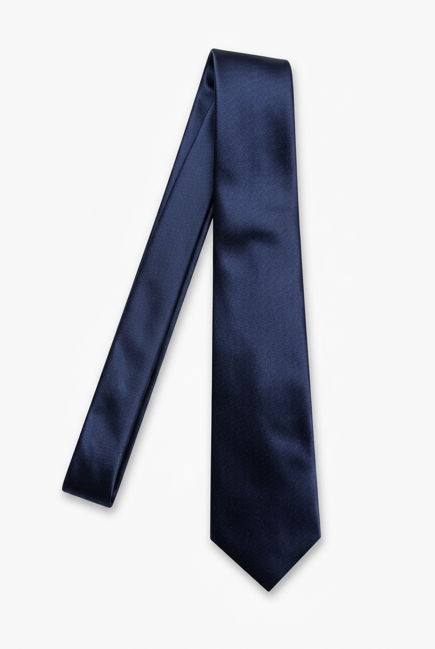 Corbata azul marino extendida para ecommerce