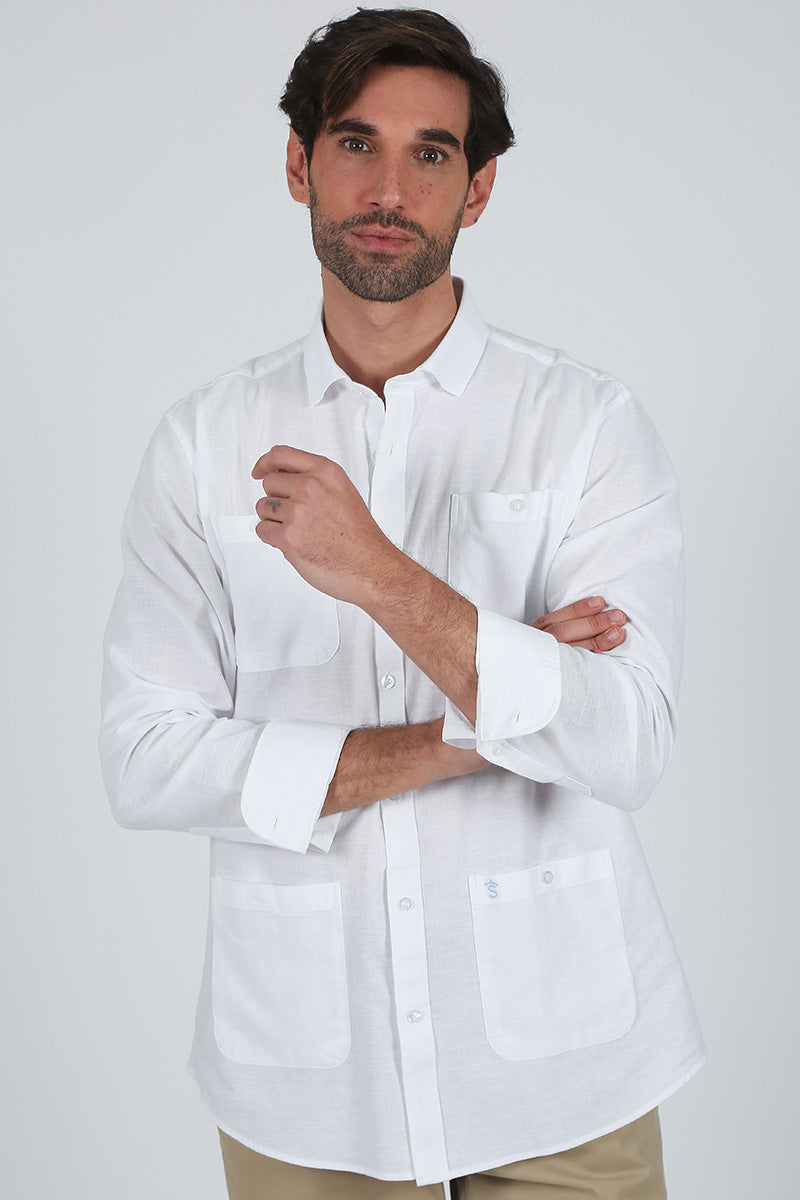 Camisa lino Blanco
