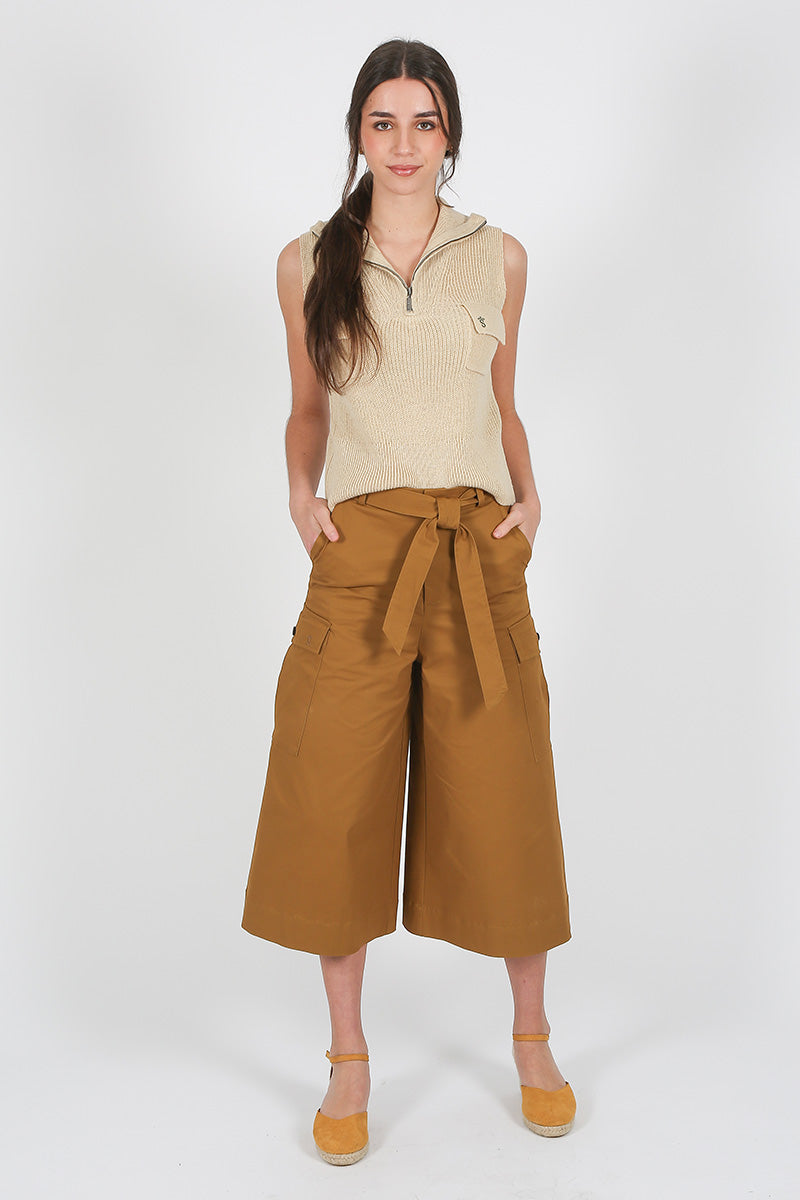 Pantalón Palazzo Capri Tostado