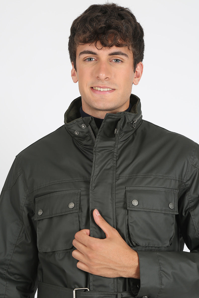 Parka Heritage Tipo Encerada Verde