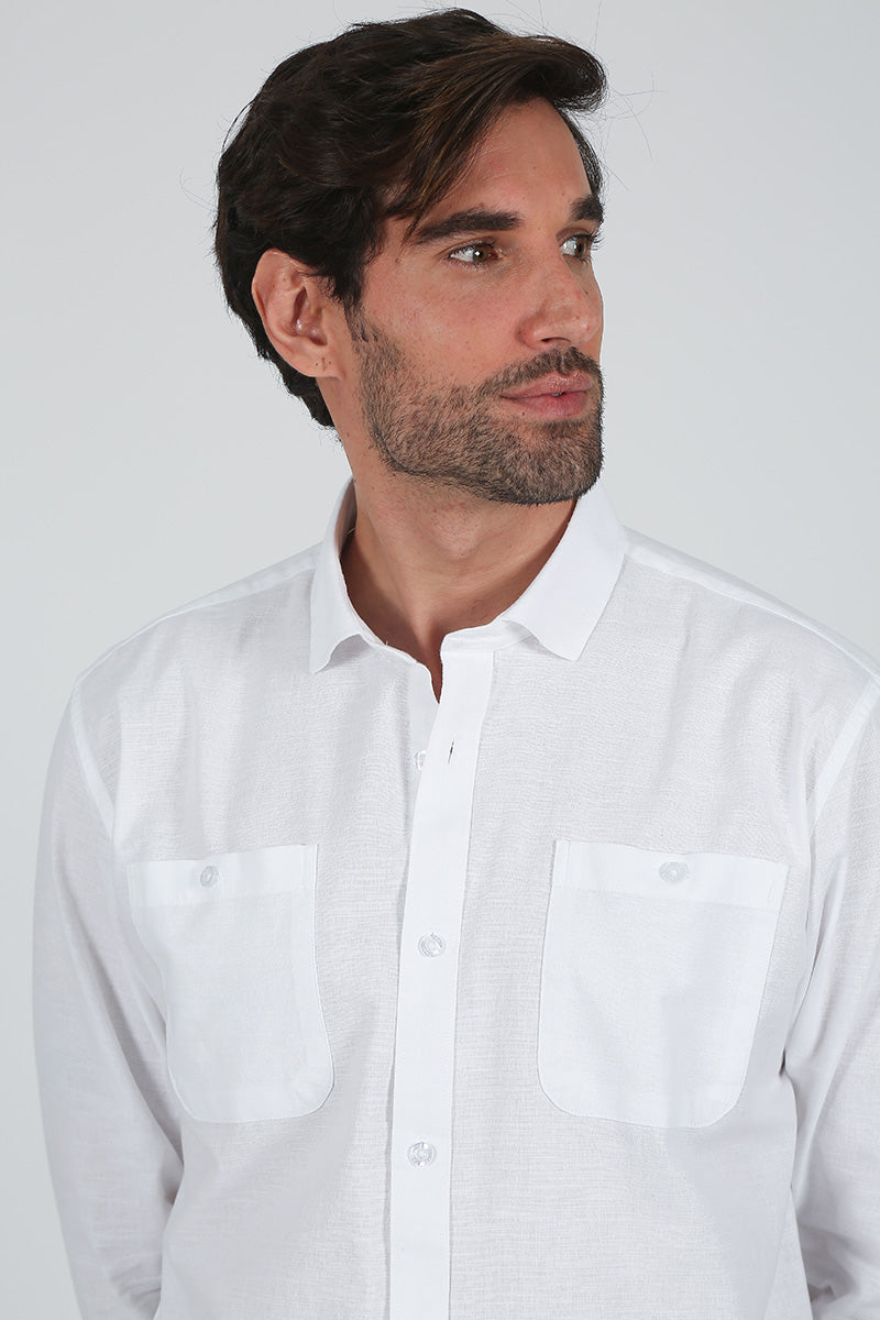 Camisa lino Blanco