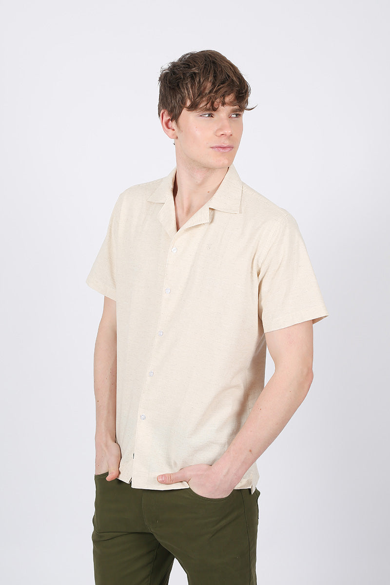 Camisa lino beige