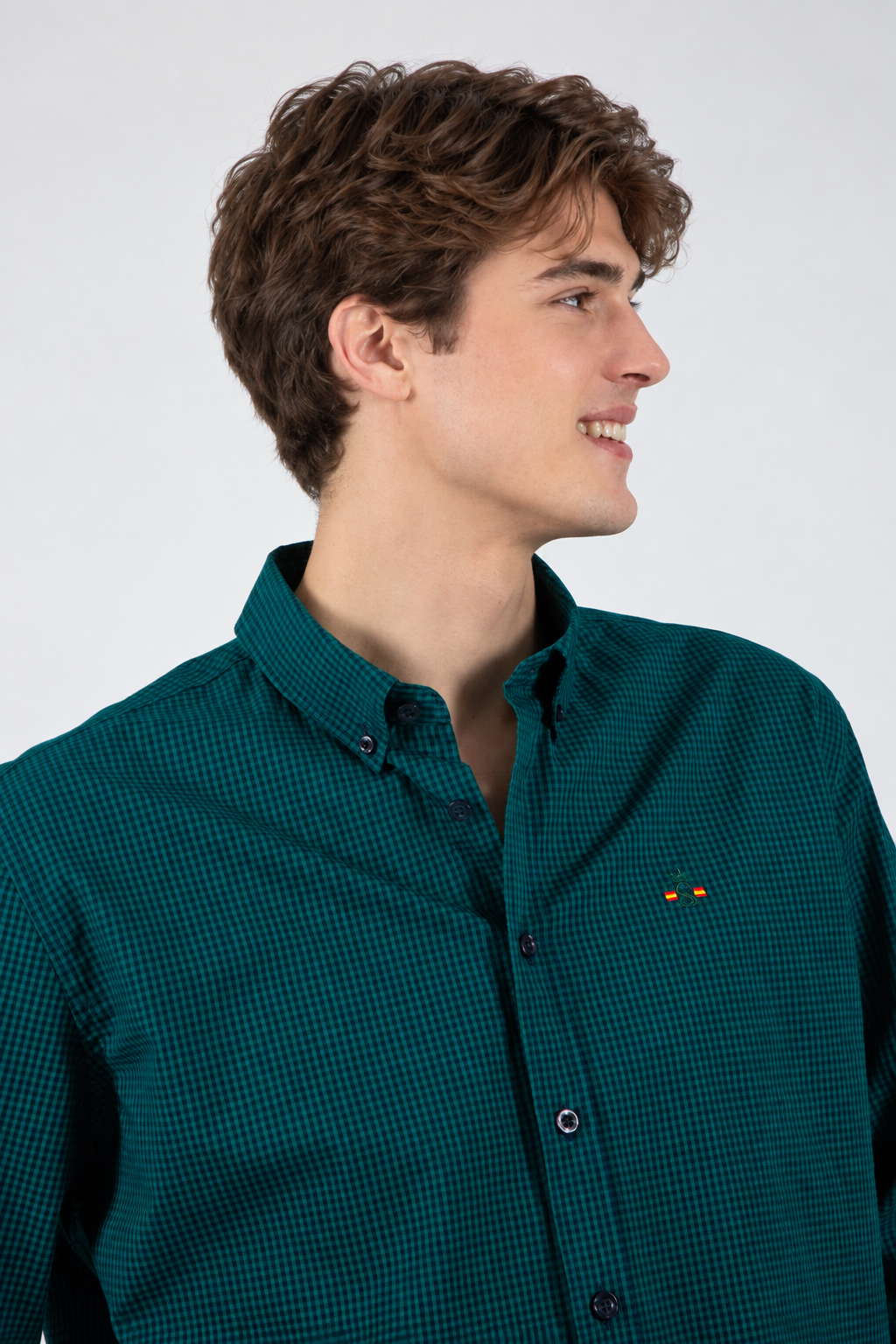 Dark green gingham shirt
