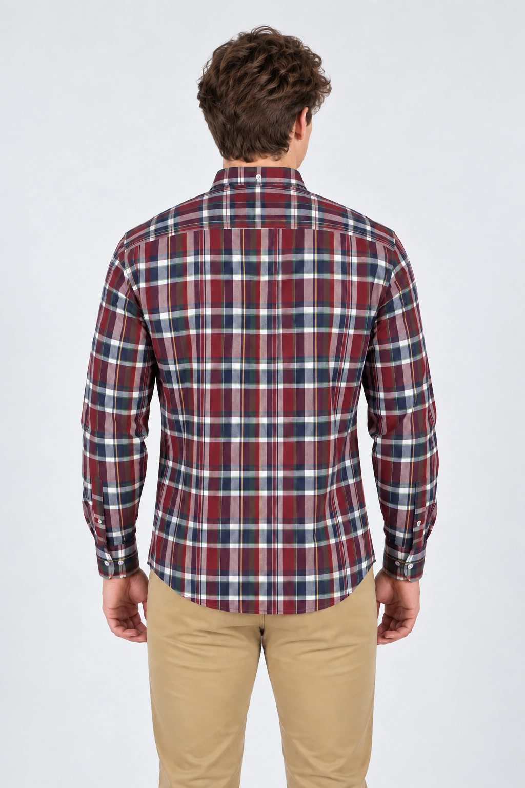 Camisa cuadros Granate.