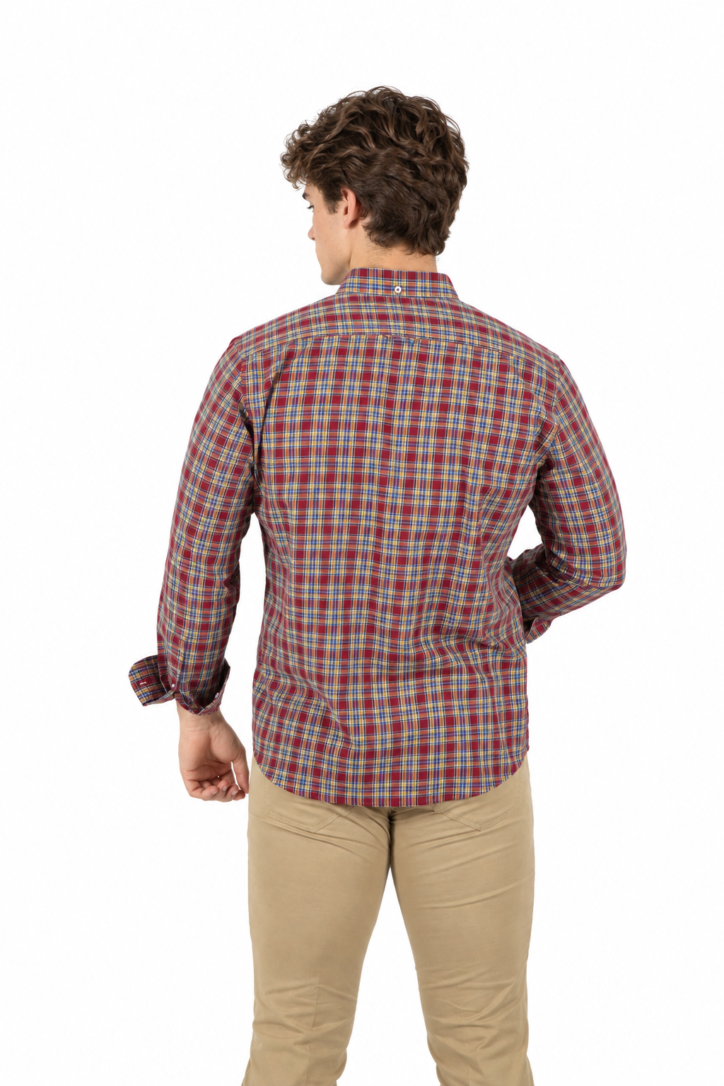 Camisa cuadros Granate.