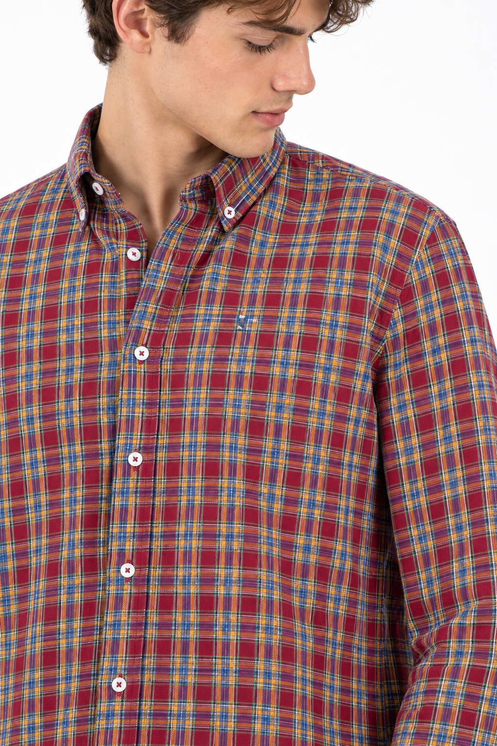 Camisa cuadros Granate.