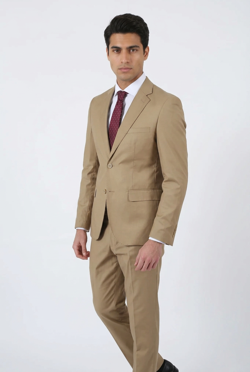 Tan suit