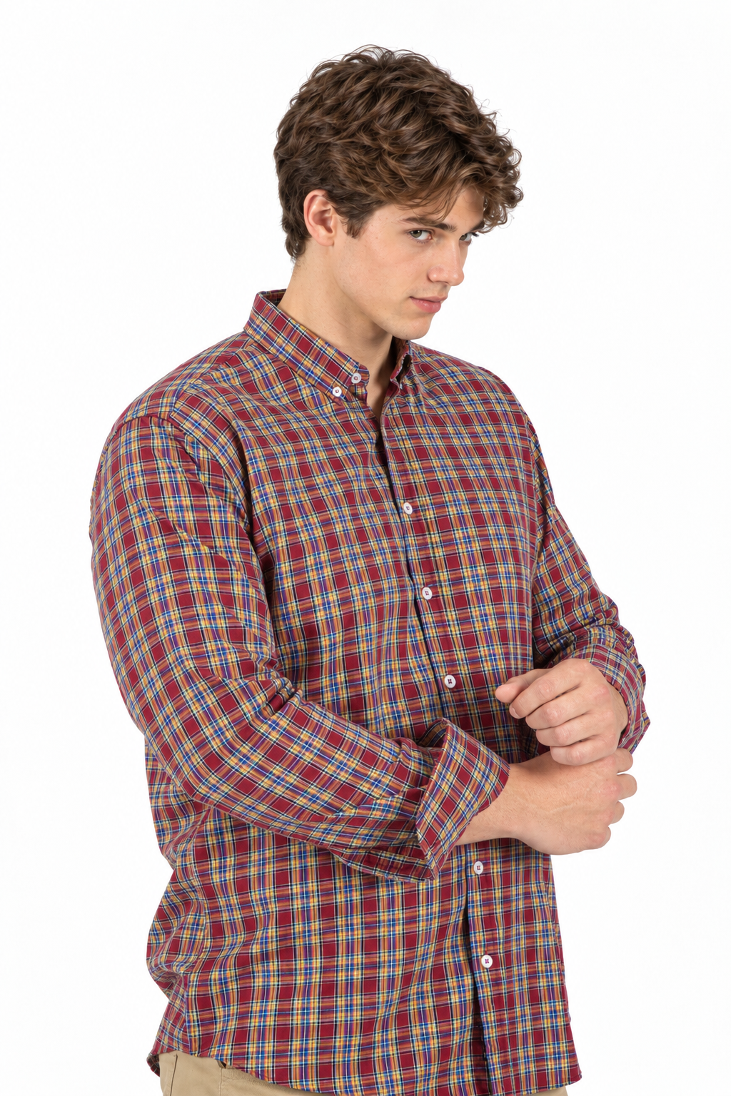 Camisa cuadros Granate.