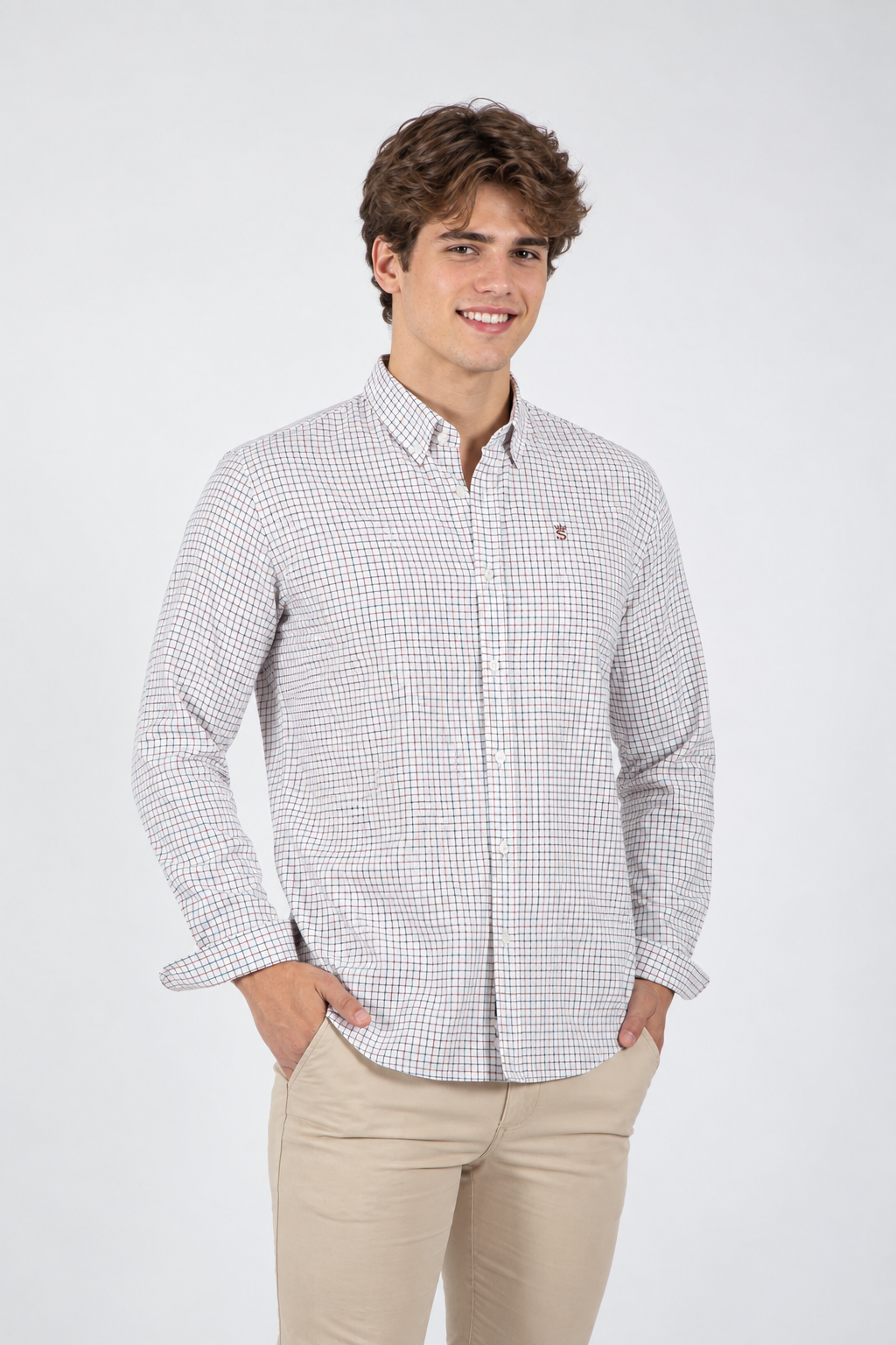 Red Navy Check Shirt