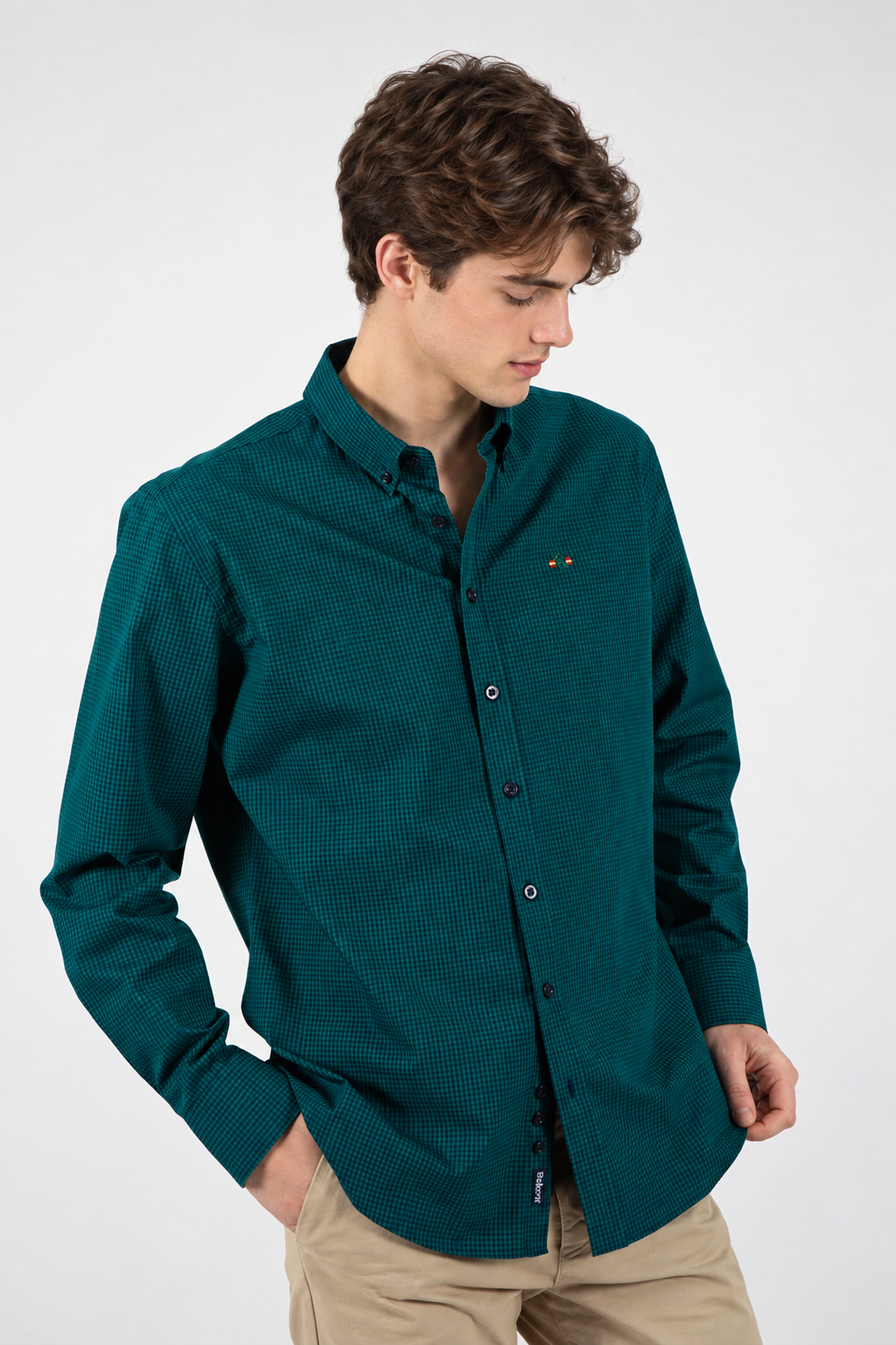 Dark green gingham shirt