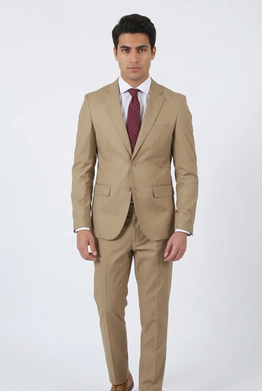 Tan suit