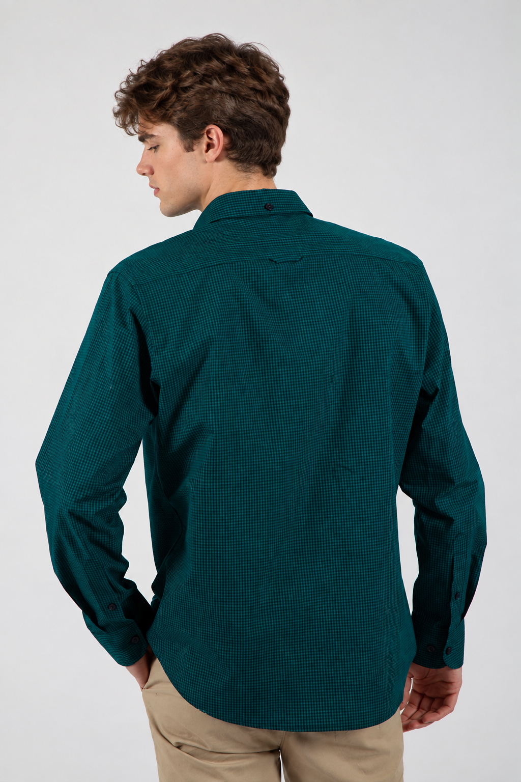 Dark green gingham shirt