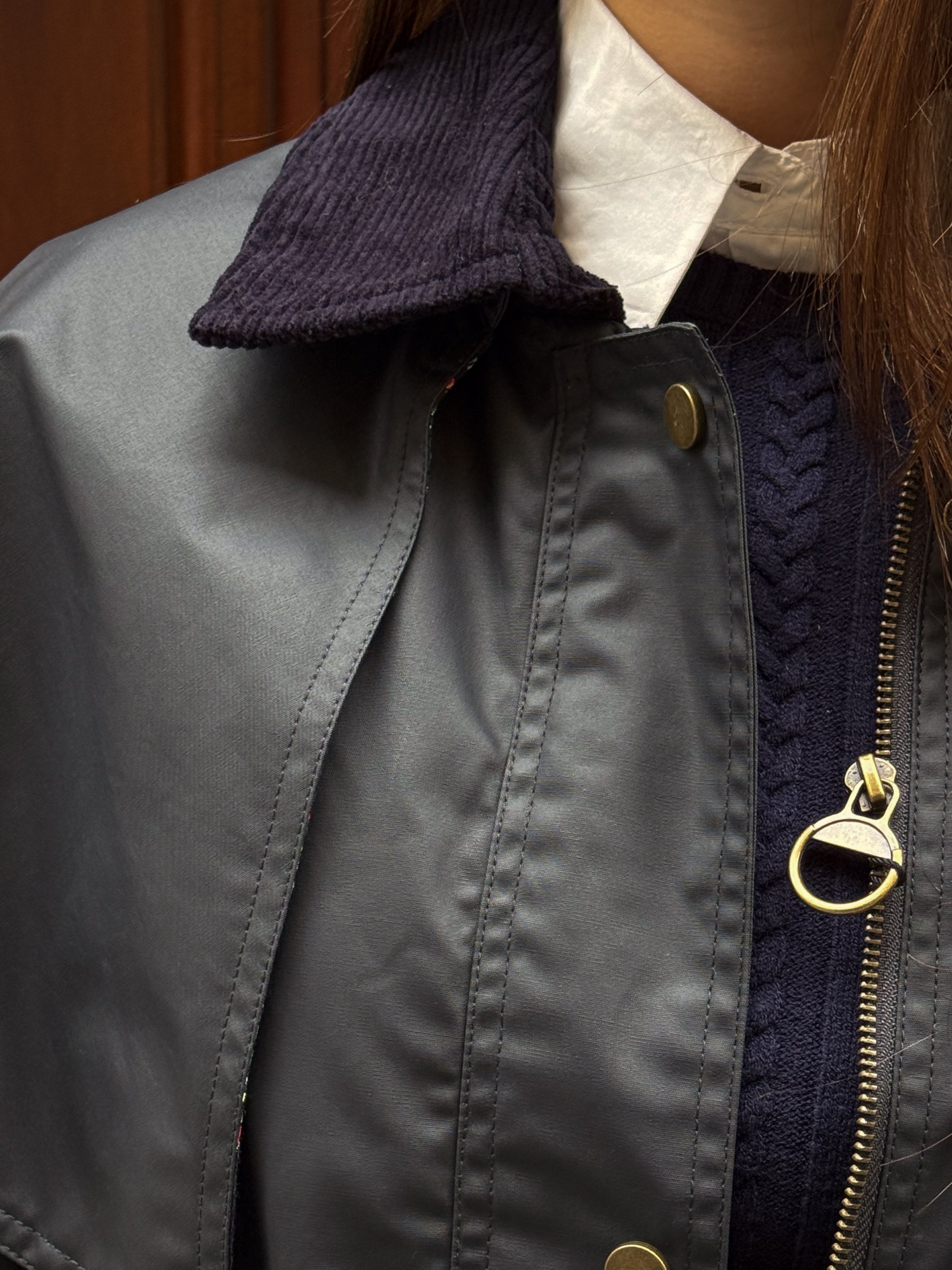 Parka Tipo Encerada Capa Marino