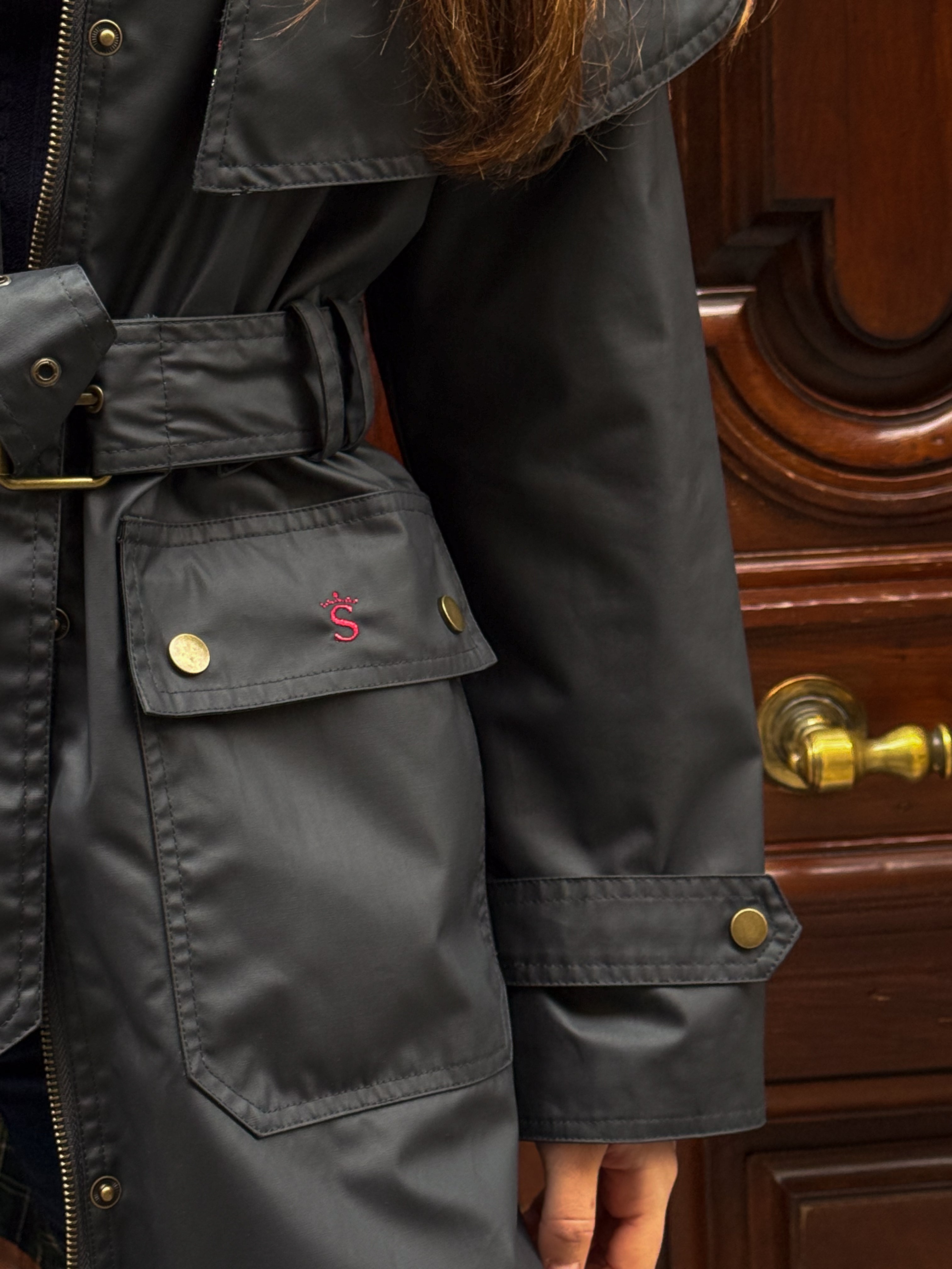 Parka Tipo Encerada Capa Marino