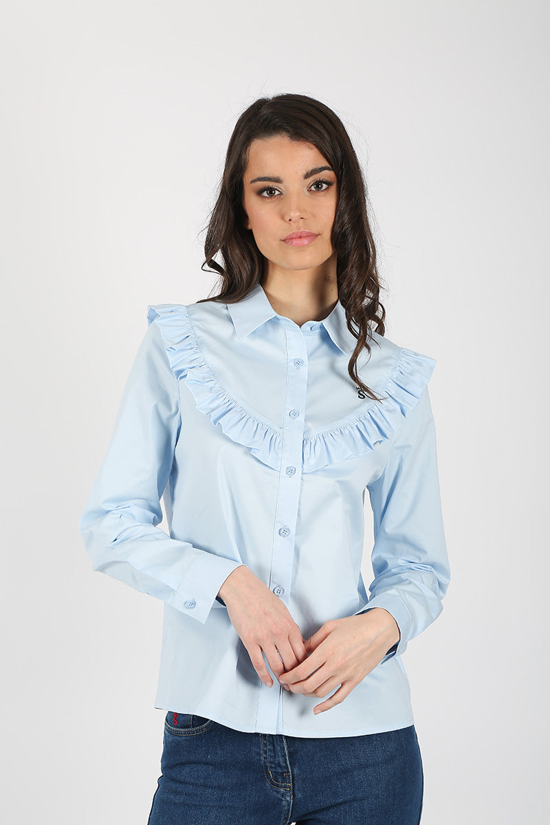 Blusa Celeste Volantes