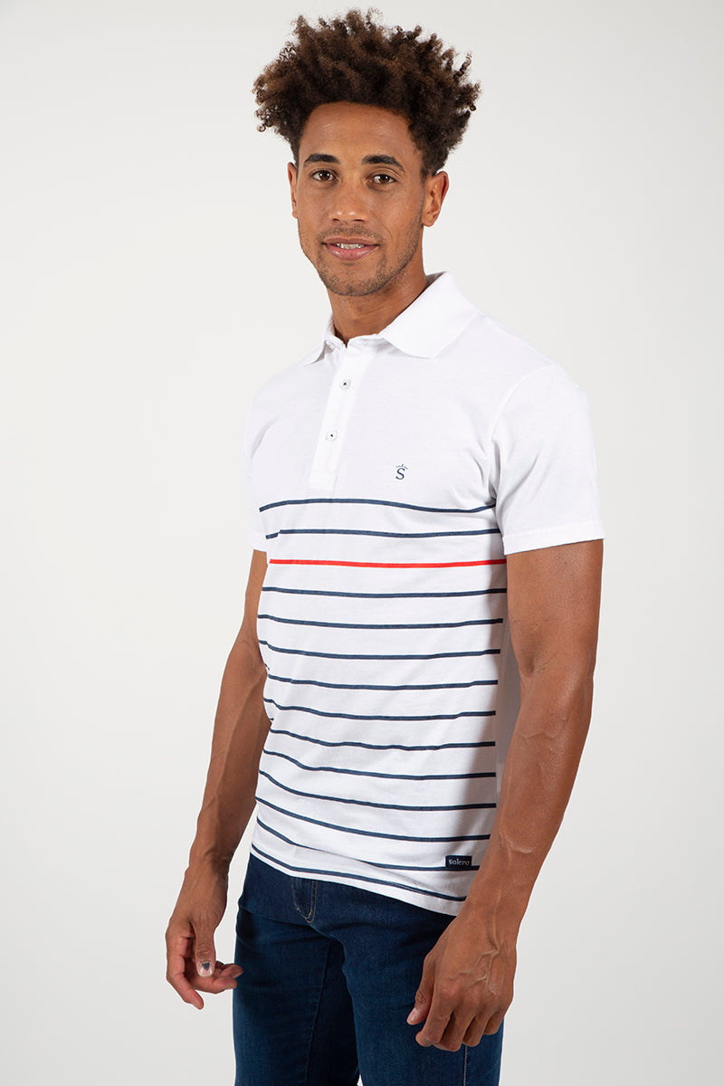 Polo blanco rayas