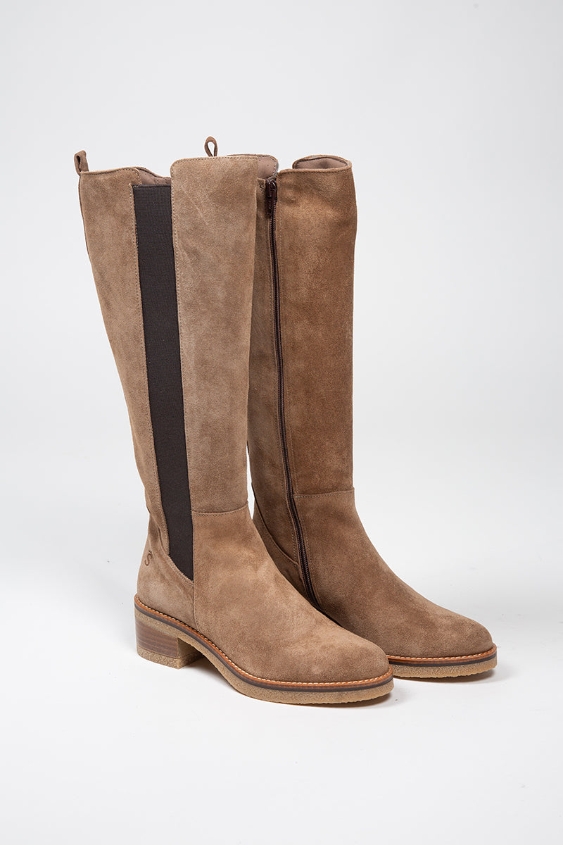 Taupe elastic boot