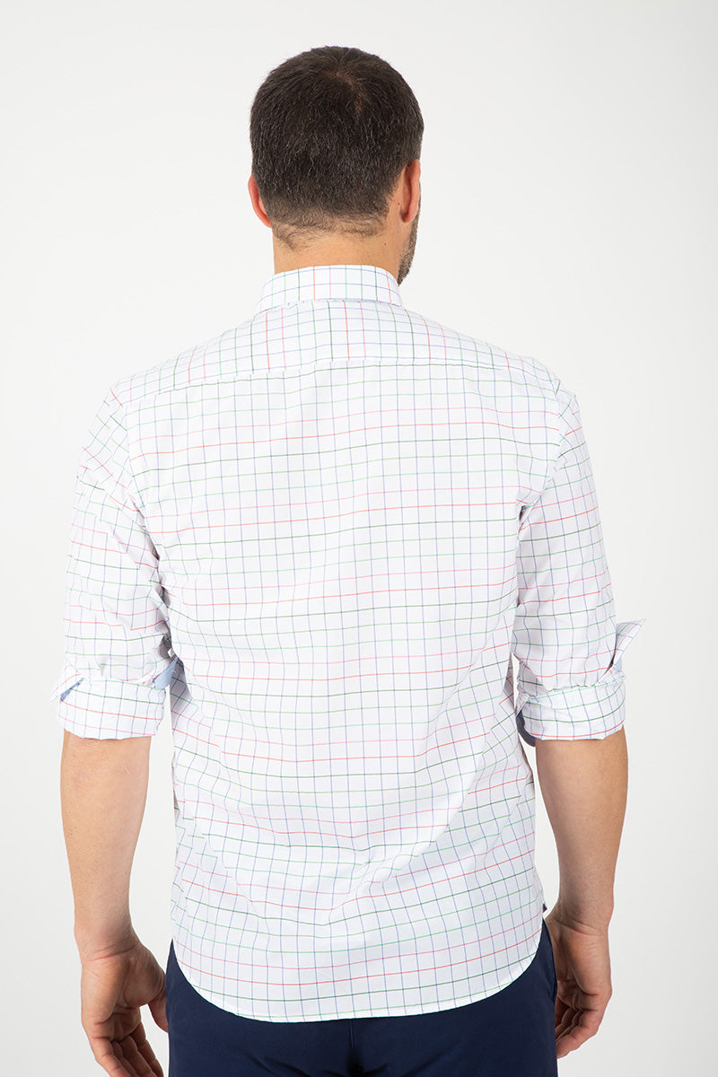 Camisa blanca cuadros