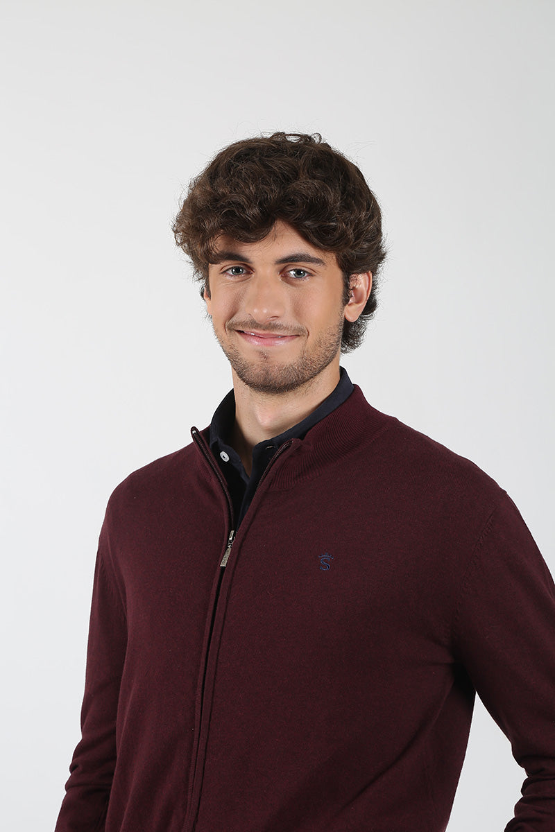 Chaqueta Cremallera Granate